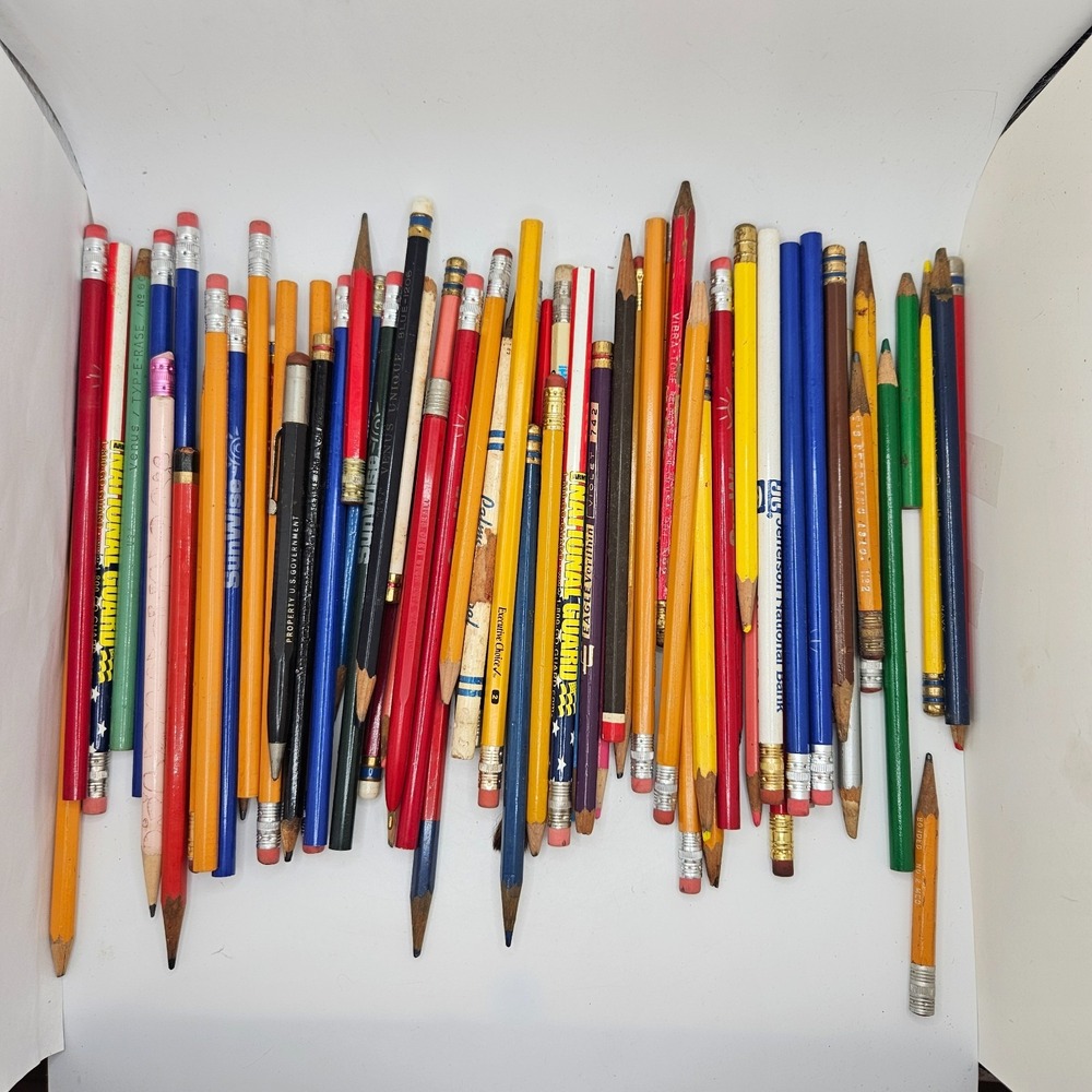 Vintage Advertising Pencil Lot 77 Mixed Colored Pencils Promotional Eagle Venus